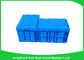Blue Collapsible Plastic Containers with Attached Lids / Stackable plastic container
