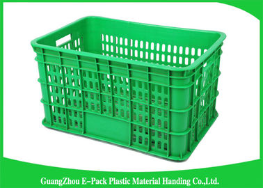جعبه های غذایی پلاستیکی اقتصادی با تهویه بزرگ قابل بازیافت برای کشاورزی 670 * 480 * 420 میلی متر