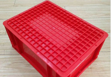 ظروف انباشته یورو ویرجین پلاستیک قرمز 400*300 میلی متر گزینه درب سیستم مرتب سازی نوار نقاله