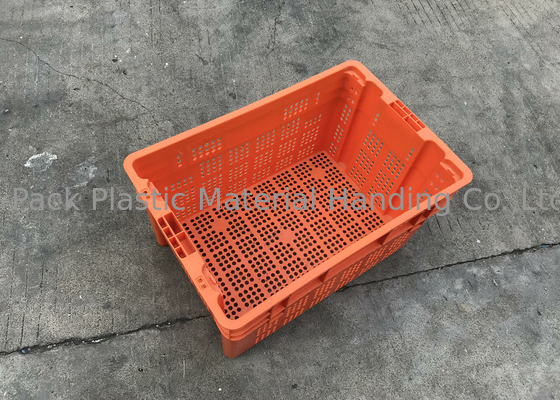 جعبه های انباشته پلاستیکی قابل تهویه برای ساختار مش میوه 120 میلی متر ارتفاع