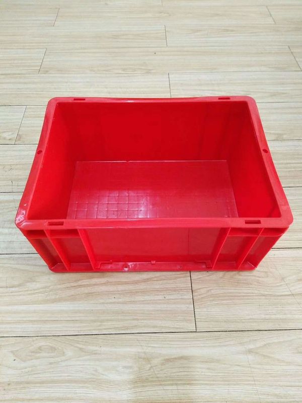 ظروف انباشته یورو ویرجین پلاستیک قرمز 400*300 میلی متر گزینه درب سیستم مرتب سازی نوار نقاله